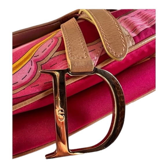 ⚡️SOLD⚡️ ✨RARE✨ Christian Dior Multicolor Silk Print Saddle Bag (Galliano Era) - Picture 6 of 17